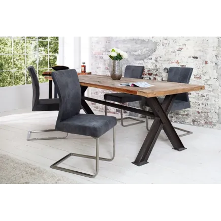 Lot de 2 chaises design vintage teinté gris