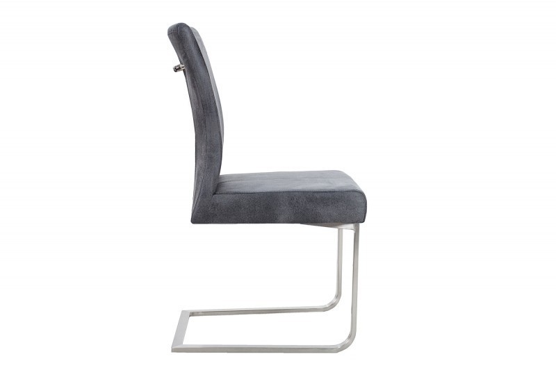 Lot de 2 chaises design vintage teinté gris