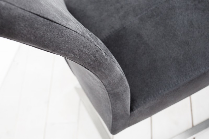 Lot de 2 chaises design vintage teinté gris