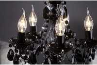 Lustre style baroque 5 branches en acrylique noir