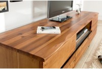 Meuble TV  style industriel en bois massif et acier inoxydable