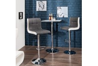 Lot de 2 tabourets de bar design en tissu gris