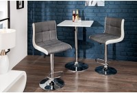 Lot de 2 tabourets de bar design en tissu gris