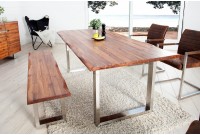 Table à manger style industriel en bois massif 200 cm