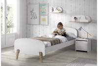 Lit d'enfant scandinave 90x200 cm coloris blanc