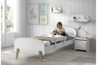 lit d'enfant avec barrière coloris blanc