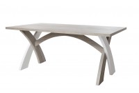 Table à manger design rectangulaire coloris chêne et blanc