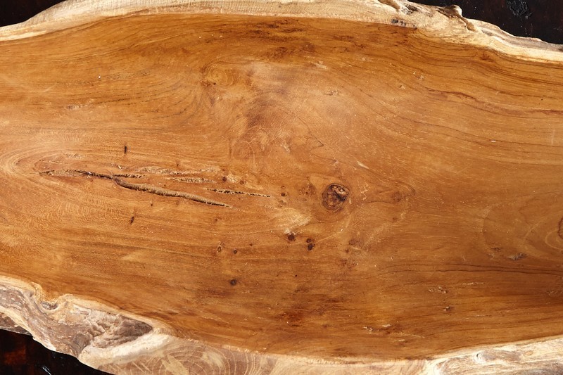 Corbeille de fruit design naturel de 60 cm en bois du teck massif