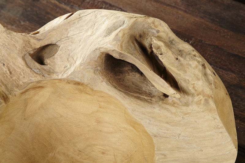 Corbeille de fruit design naturel de 40 cm en bois du teck massif Corbeille de fruit design naturel de 40 cm en bois du teck massif