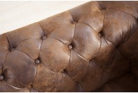 Canapé d'angle moderne capitonné avec méridienne côté droit coloris brun antique