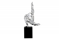 Sculpture design athlète de couleur argenté en polyrésine