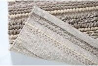 Tapis contemporain tricoté de 120x200cm en laine coloris naturel