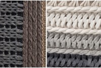 Tapis design gris de 200x120cm en laine tricoté