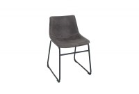 Lot de 2 chaises de salle à manger design vintage coloris gris en microfibre