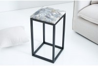 Table d'appoint design agat avec piétement coloris noir