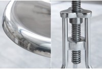 Tabouret de bar design industriel coloris argenté en métal-aluminium