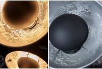 Lampe à poser moderne coloris noir et argenté en acier inoxydable et en aluminium