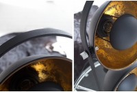 Lampe à poser moderne coloris noir et doré en acier inoxydable et en aluminium