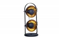 Lampe à poser moderne coloris noir et doré en acier inoxydable et en aluminium