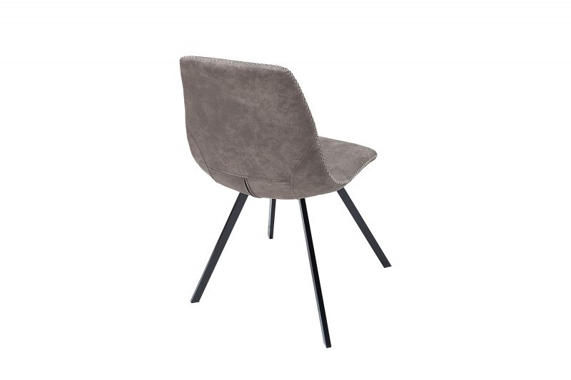 Lot de 4 chaises de salle à manger design scandinave coloris gris taupe en microfibre
