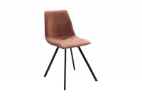 Lot de 4 chaises de salle à manger design scandinave coloris brun claire en microfibre
