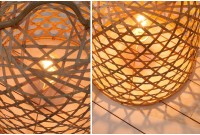 Lampe à poser design naturel en bambou entrelacé