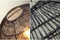 Lampe à poser design cage coloris noir avec piétement en métal