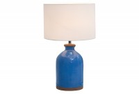 Lampe à poser style classique de 60cm coloris bleu et blanc en nylon et céramique