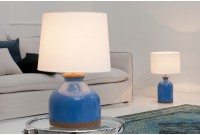 Lampe à poser style classique de 50cm coloris bleu et blanc en nylon et céramique