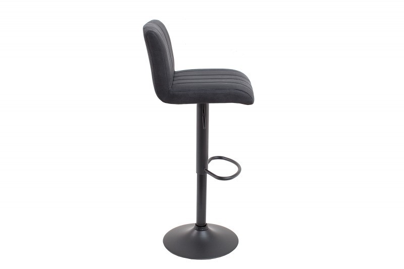 Lot de 2 tabourets de bar design coloris gris vintage en microfibre