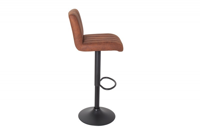 Lot de 2 tabourets de bar design coloris marron vintage en microfibre