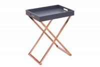 Table d'appoint moderne coloris anthracite et cuivre avec plateau amovible