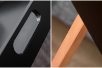 Table d'appoint moderne coloris noir et cuivre avec plateau amovible
