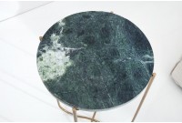 Lot de 2 tables d'appoint design coloris vert en marbre et métal cuivre