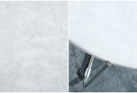 Lot de 2 tables d'appoint design coloris blanc en marbre et métal argenté