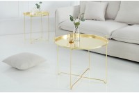 Table d'appoint moderne de couleur dorée en métal