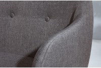 Banc design scandinave coloris gris foncé en tissu avec pieds en bois massif