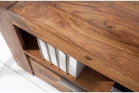 Meuble tv moderne 135cm design en bois massif avec rangement coloris naturel