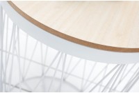 Table d'appoint design coloris blanc avec rangement