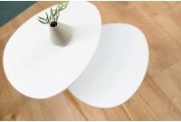 Ensemble de 2 tables d'appoint design scandinave coloris blanc et chêne
