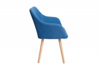 Lot de 2 chaises design scandinave en tissu coloris bleu et chêne
