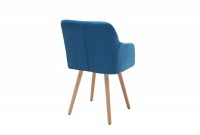 Lot de 2 chaises design scandinave en tissu coloris bleu et chêne