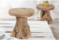 Table d'appoint design naturel de 40cm en bois massif