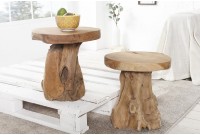 Table d'appoint design naturel de 40cm en bois massif