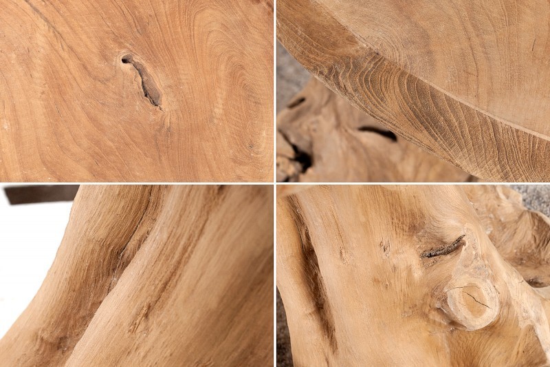 Table d'appoint design naturel de 40cm en bois massif