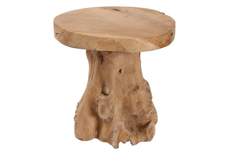 Table d'appoint design naturel de 40cm en bois massif