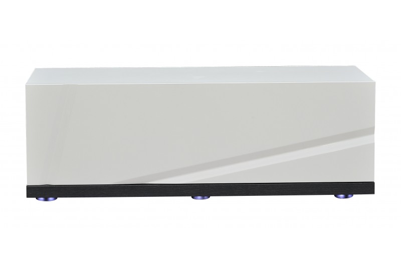 Banc TV blanc à porte fermée design avec éclairage LED