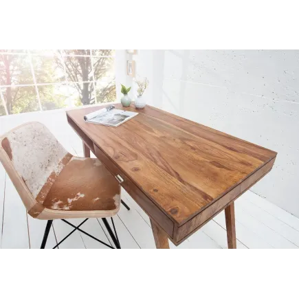 Table de bureau design rétro de 120cm à un tiroir et une niche 2