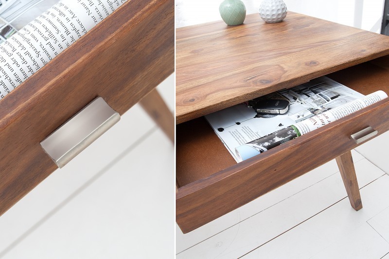 Table de bureau design rétro de 120cm à un tiroir et une niche