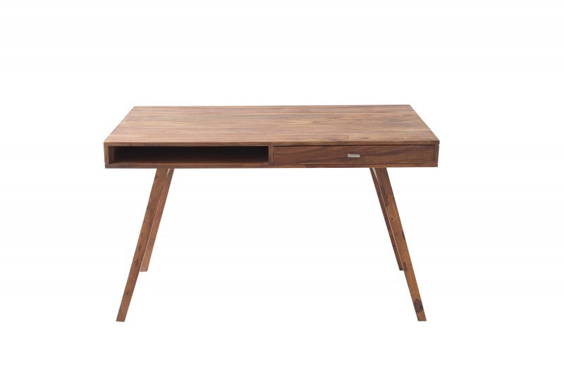 Table de bureau design rétro de 120cm à un tiroir et une niche
